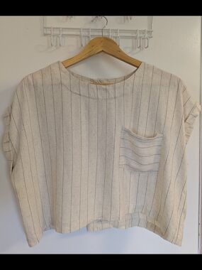 Blu Pepper Neutral Stripe Crewneck Top